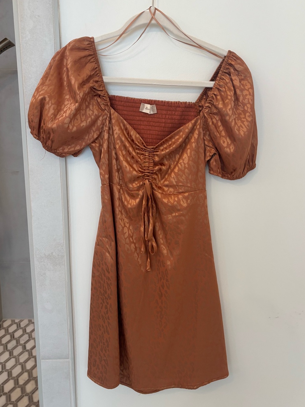 Altar’d State Orange Rust Cheetah Mini Dress